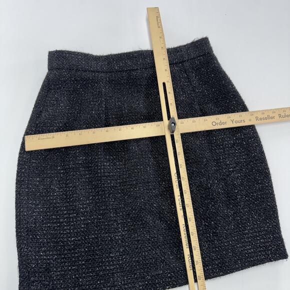 BB Dakota Skirt Womens 4 Black Textured Bouclé Mini Wool Blend Lined Classic - Picture 6 of 7